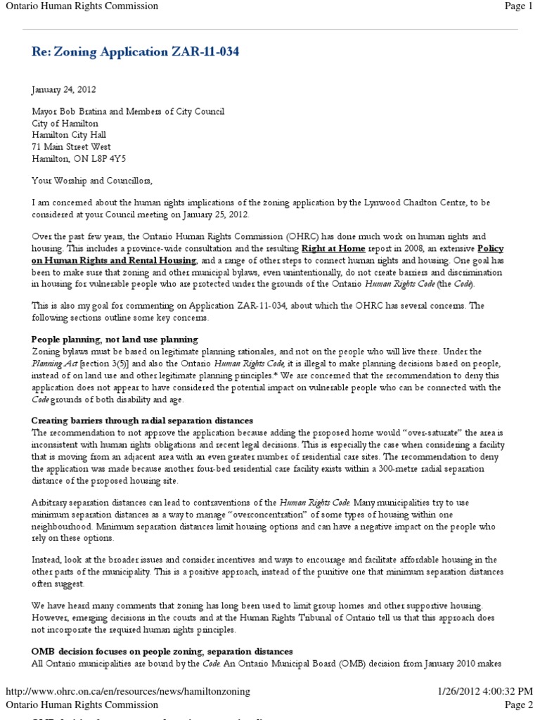 Ontario Human Rights Commission | PDF | Zoning | Human Rights