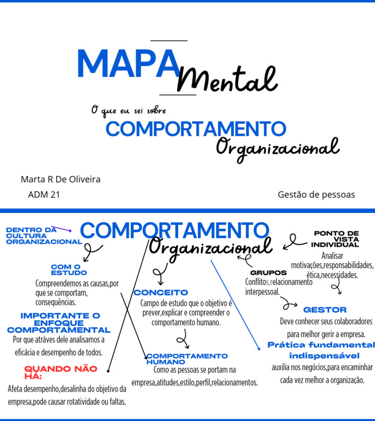 Mapa Mental de Comportamento Organizacional | PDF | Carreira e ...