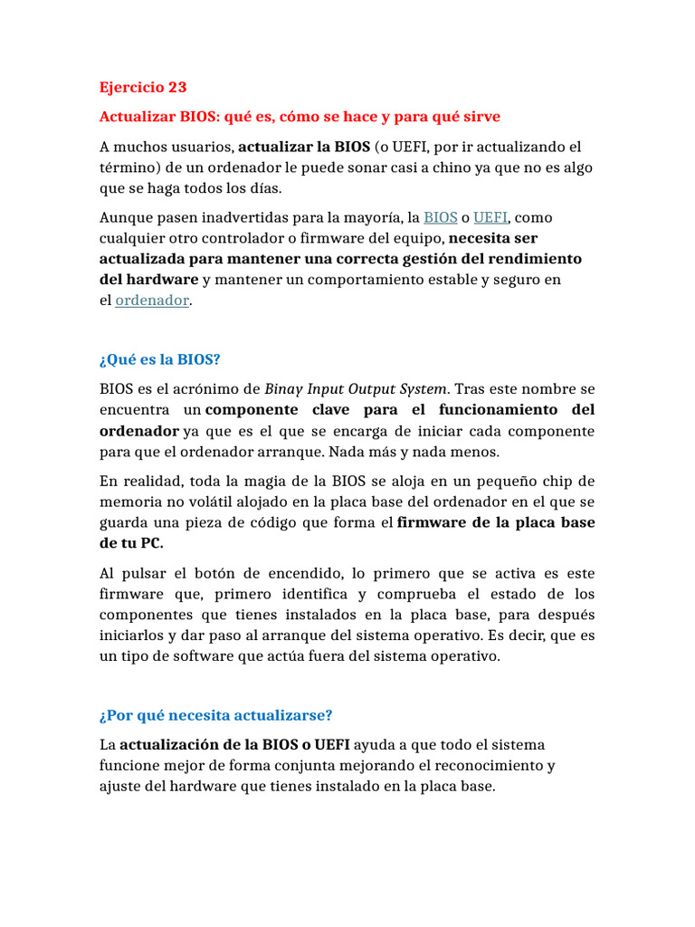 Ejercicio 23 | PDF | Bios | Hardware de la computadora