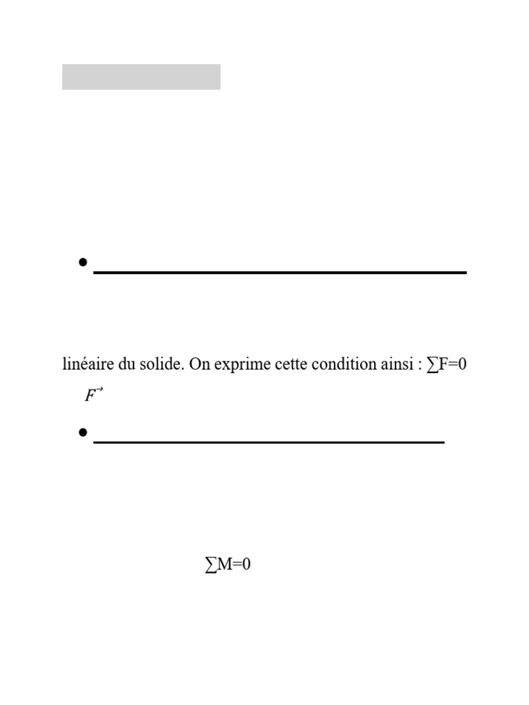 Conditions d'équilibre d'un solide | PDF | Rotation | Poids