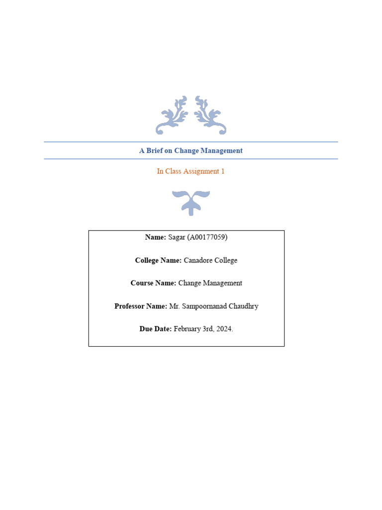 Change Management Overview and Steps | PDF | Change Management | Goal