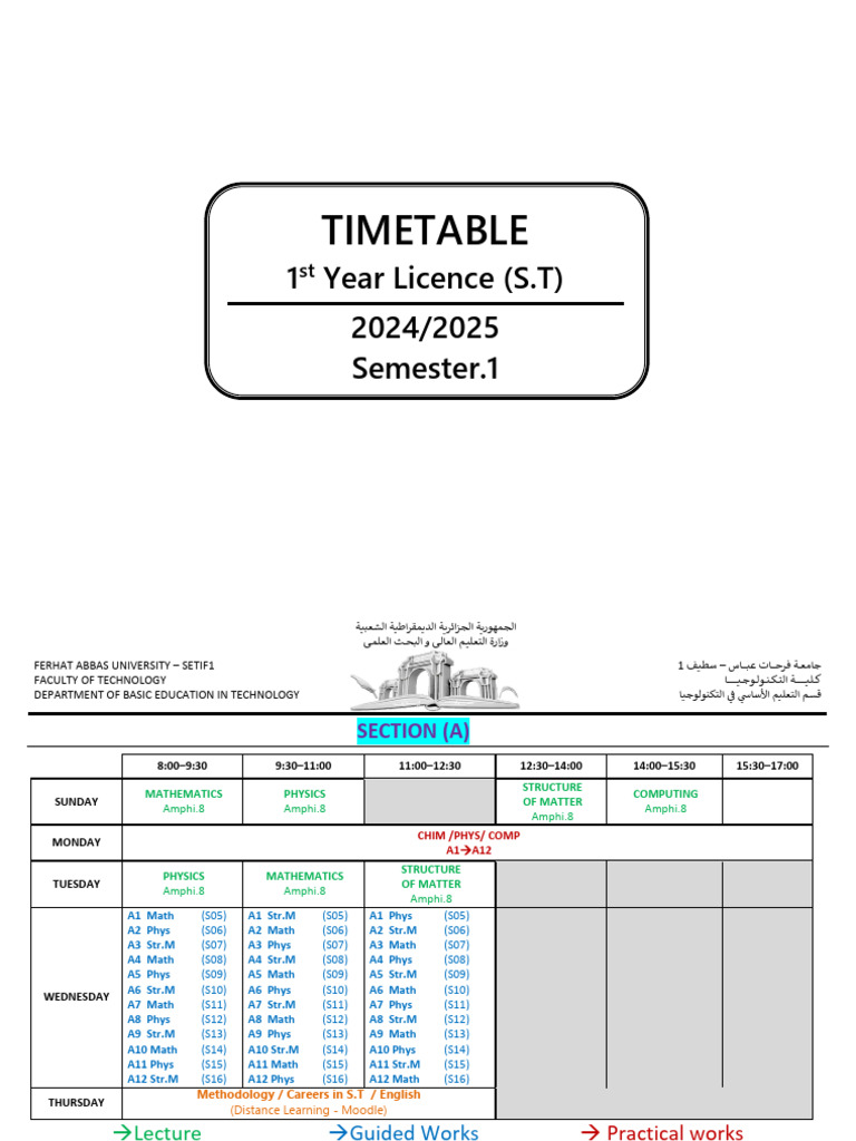 EBT Emplois Du Temps s1 2024 2025 | PDF | Chess Openings | Chess Theory