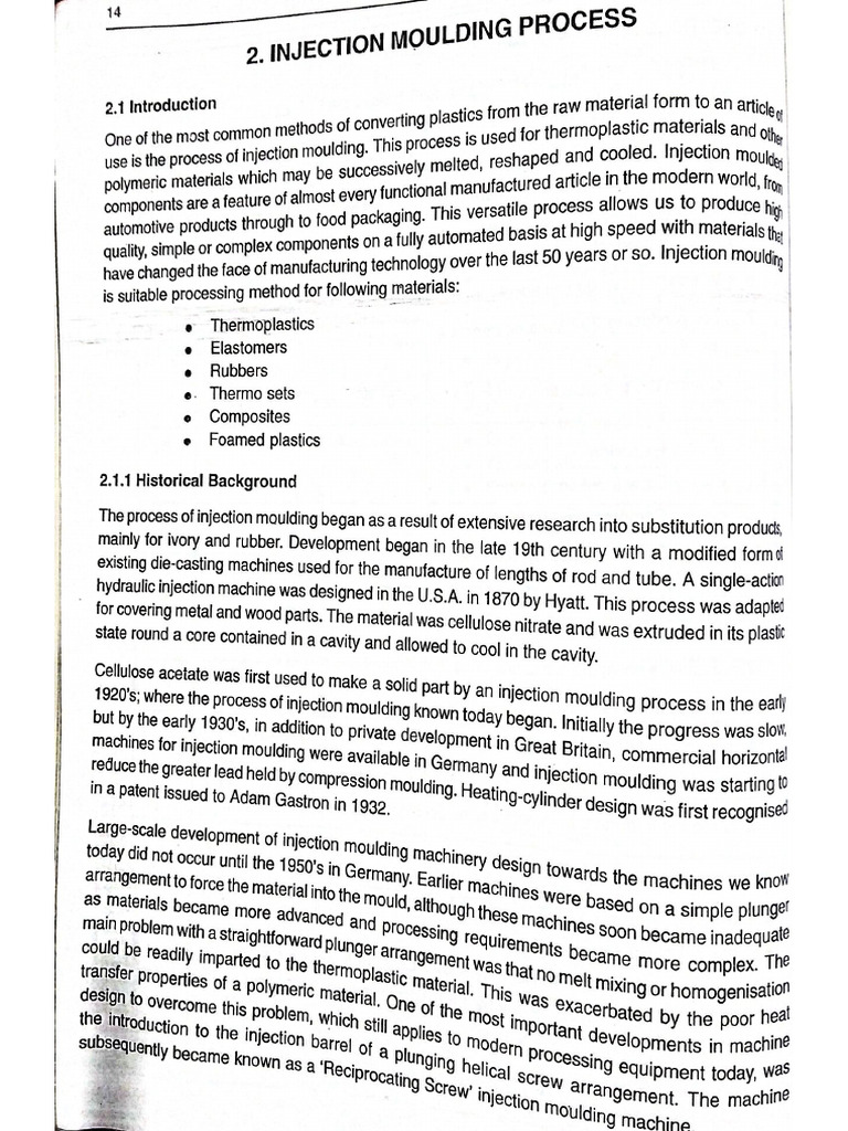Injection Moulding 1 | PDF