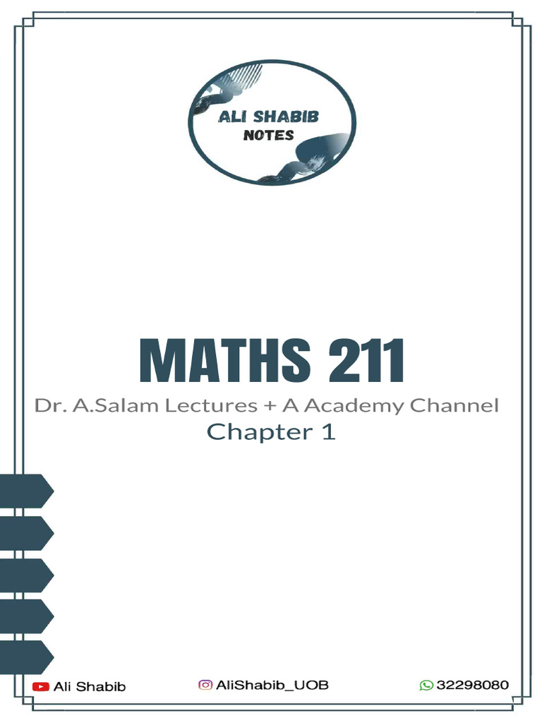 Ali Shabib MATHS211 Chapter 1 - Ocred | PDF | Matrix (Mathematics ...