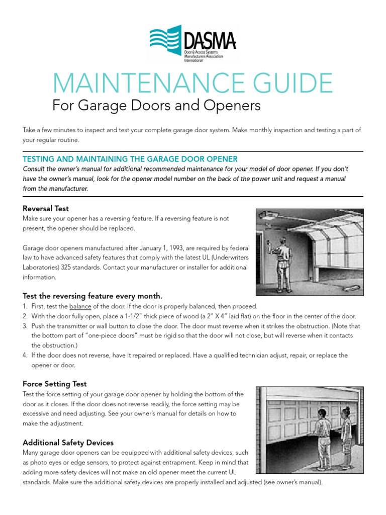 Garage Door Opener Maintenance Guide | PDF | Technology & Engineering