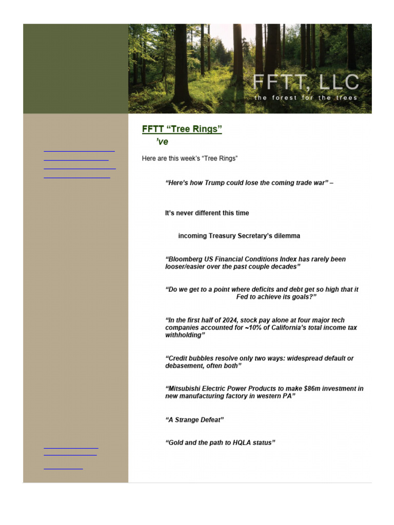 Tree Rings 11 22 24 | PDF | Most Favoured Nation | Austerity