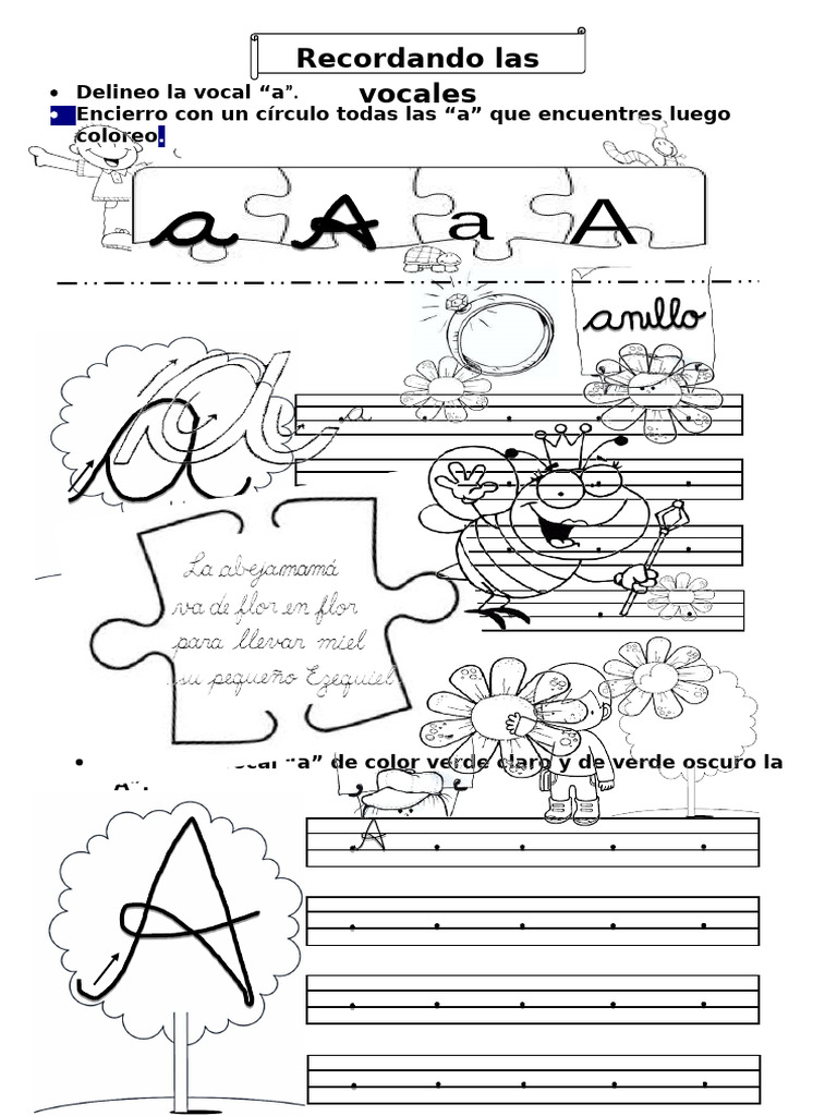 Actividades para aprender las vocales | PDF | Artes del Lenguaje y ...