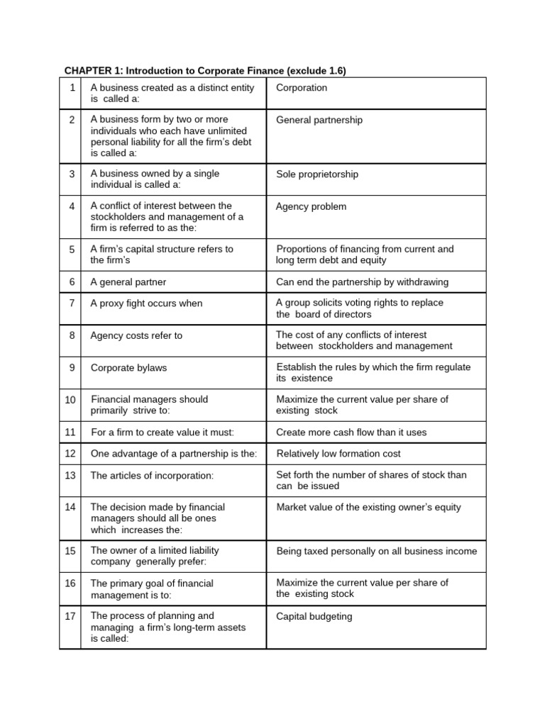 Corporate Finance Pdf Internal Rate Of Return Net Present Value