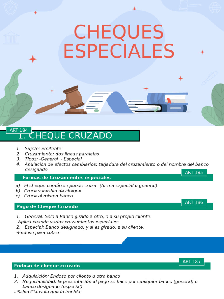 Tipos de Cheques y su Regulación Legal | PDF | Cheque