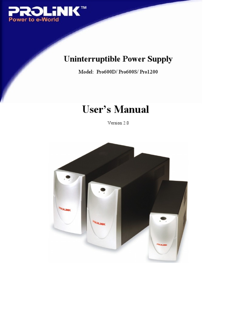 Prolink 600 1200 Manual Pdf Power Supply Personal Computers