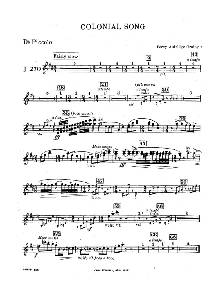 pdfCColonialSong PDF | PDF | Tempo | Musical Notation