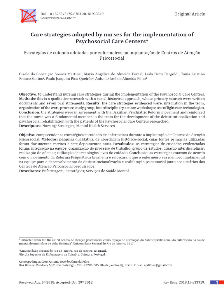View of Care Strategies Adopted by Nurses For The Implementation of ...