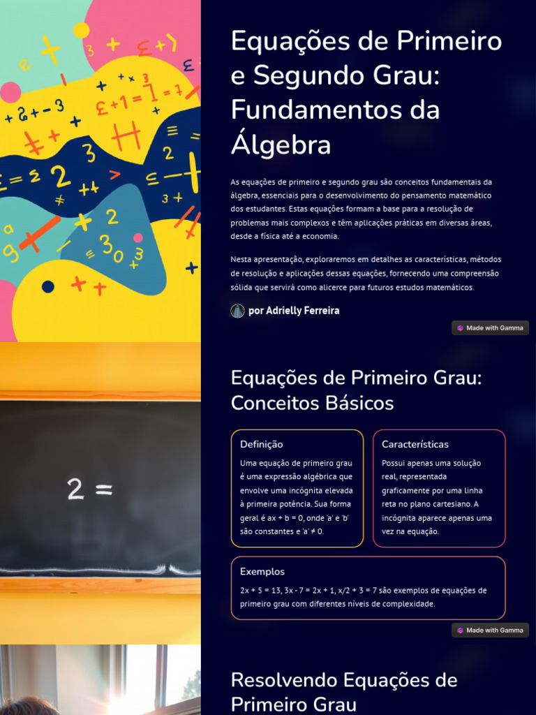 Equações de Primeiro e Segundo Grau | PDF | Equações | Equação quadrática