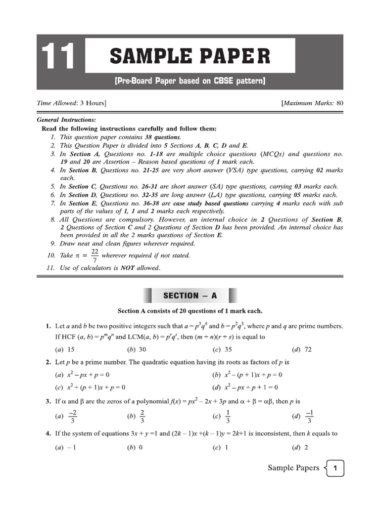 Cbse cl10 Ead Mathematics To Get More Pre-Board Papers | PDF