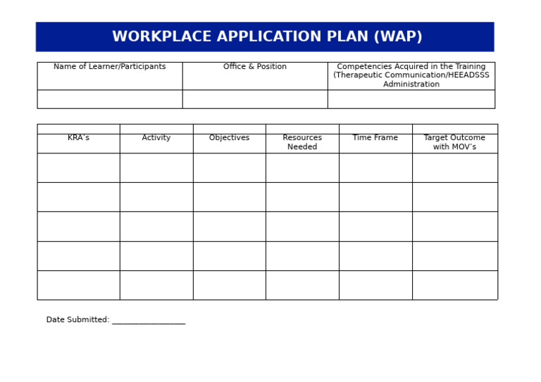 WAP Template | PDF | Business