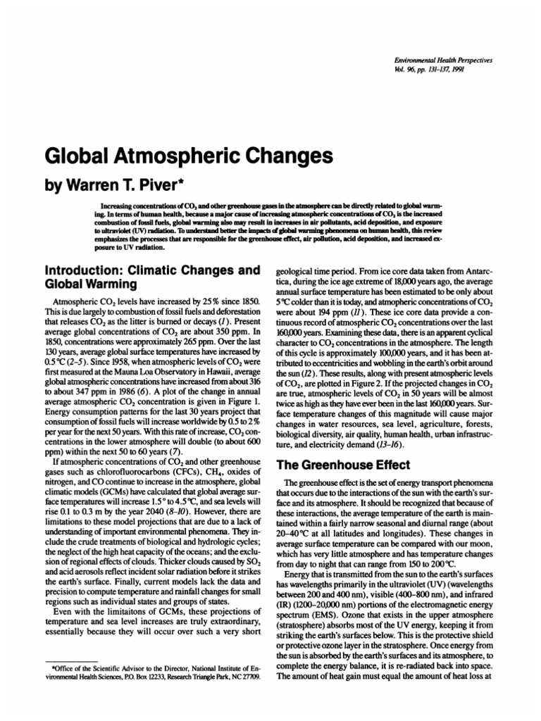Impact of Greenhouse Gases on Health | PDF | Chlorofluorocarbon ...