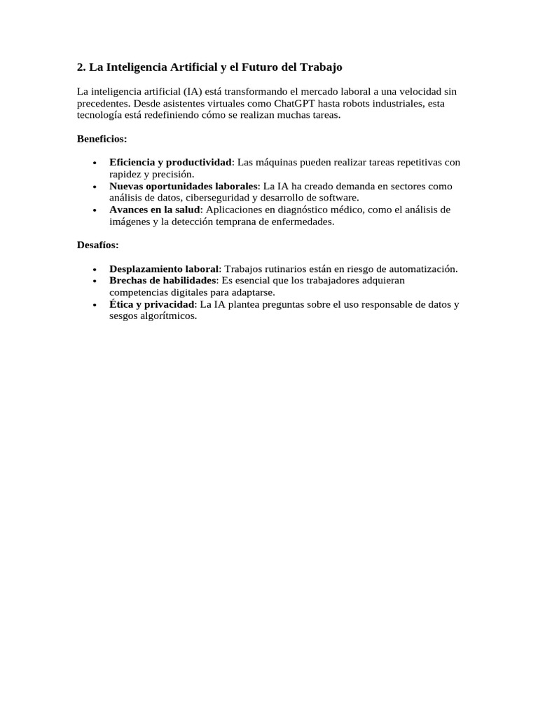 La Inteligencia Artificial y El Futuro Del Trabajo | PDF | Negocios ...