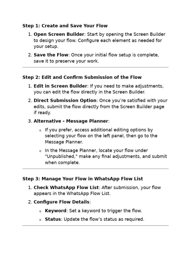 WhatsApp Flow Creation Guide | PDF | Facebook | Computer Mediated ...