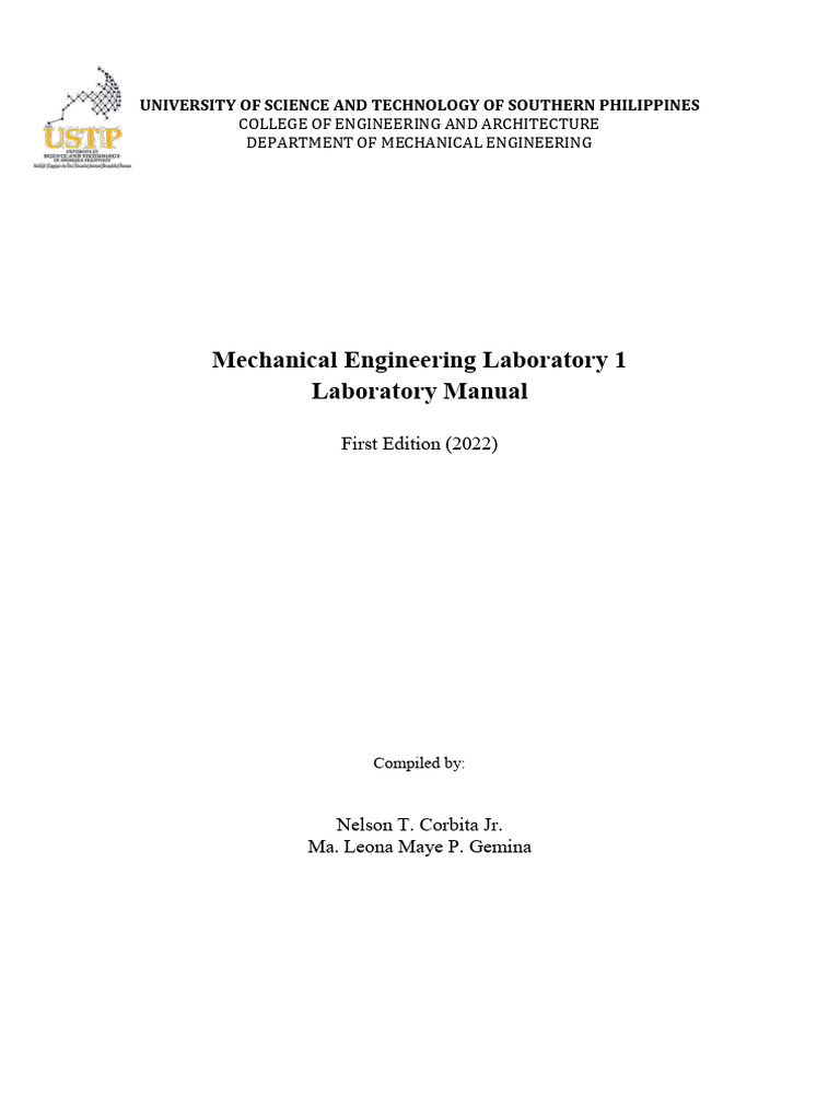 Me Lab I Manual V 1 2 Pdf Pressure Measurement Pressure