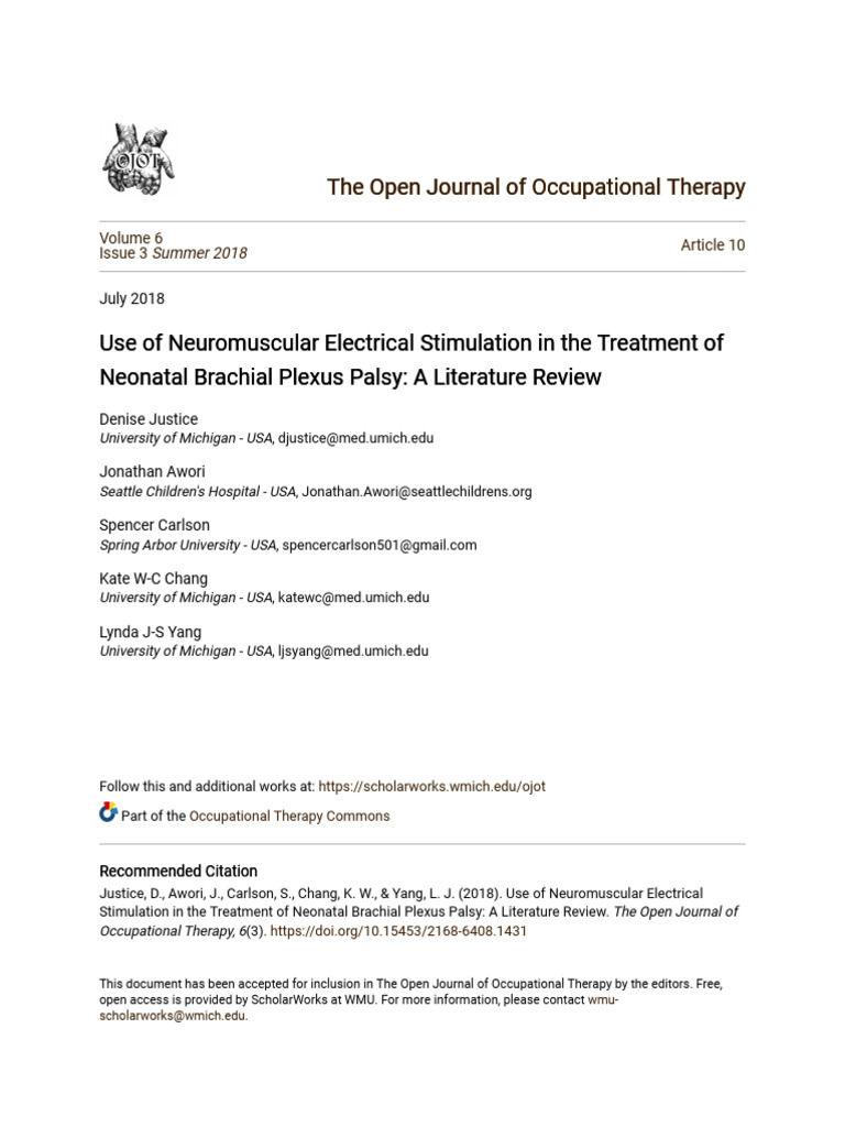 Neuromuscular Electrical Stimulation in Peripheral Nerve Injury | PDF ...