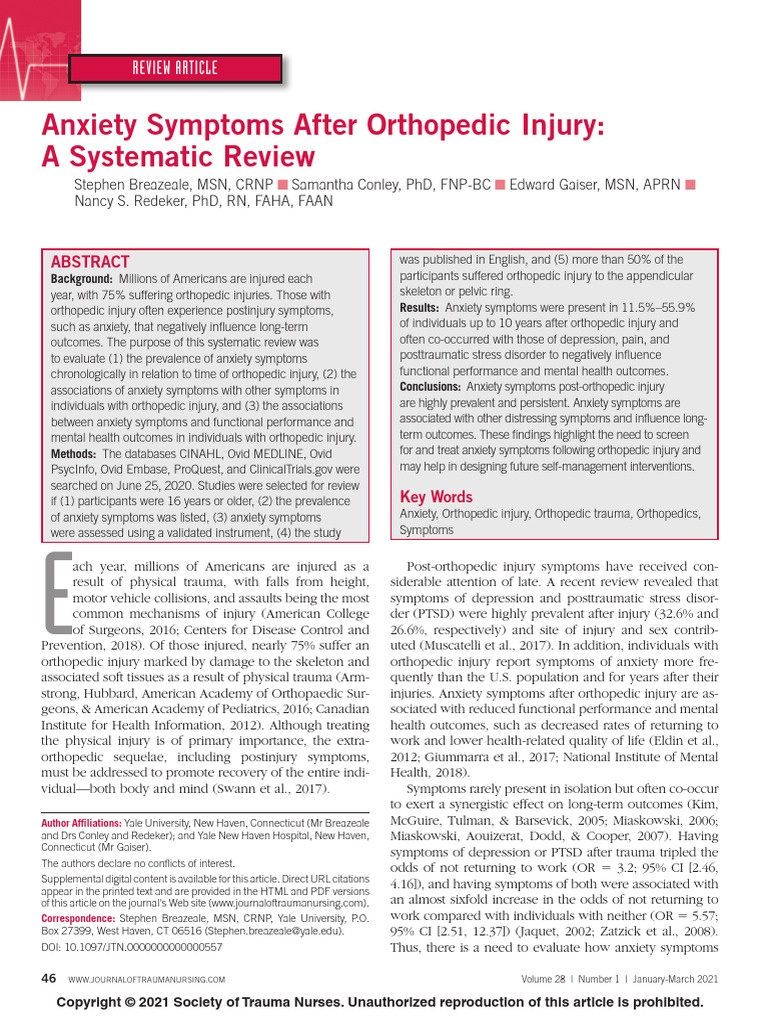 EBSCO-FullText-11 14 2024 | PDF | Anxiety | Orthopedic Surgery