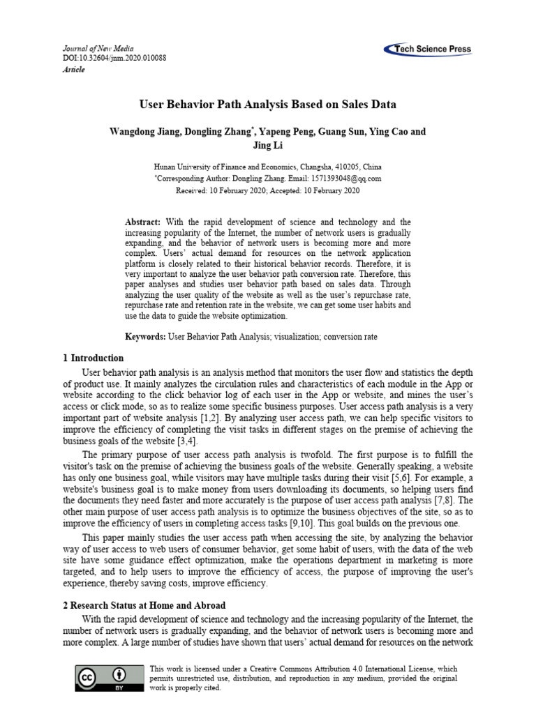 User Behavior Path Analysis Based On Sales Data | PDF | Consumer ...