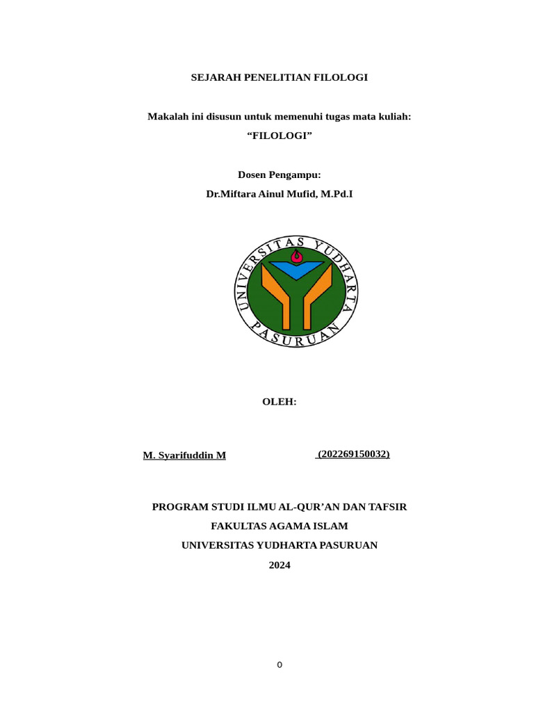 Sejarah Penelitian Filologi Kuno hingga Modern | PDF