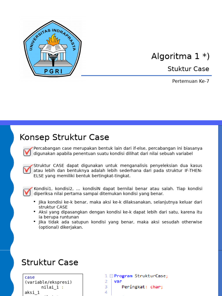 Struktur Case dalam Pemrograman | PDF