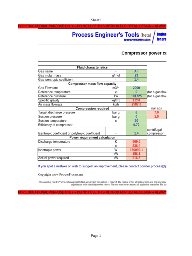 Compressor Power Calculation Guide | PDF | Energy Technology | Phases ...