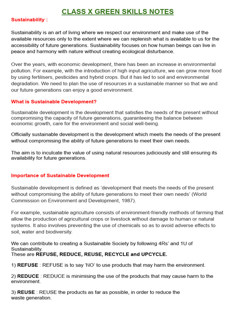 Class X IT Green Skills | PDF | Sustainability | Sustainable Development