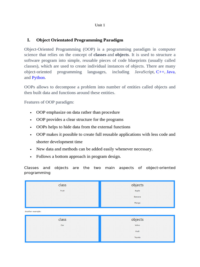 Unit 1_Part A | PDF | Java Virtual Machine | Object Oriented Programming