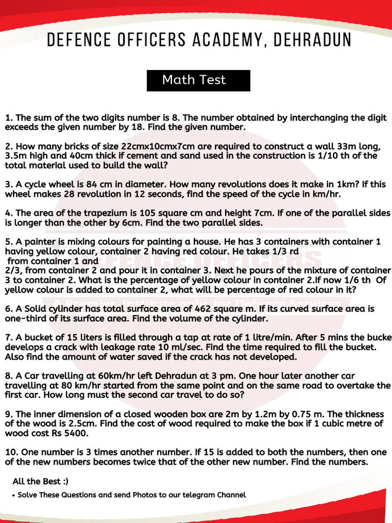 Math Test | PDF | Home & Garden