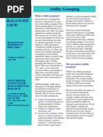 Balanced View:: Ability Grouping