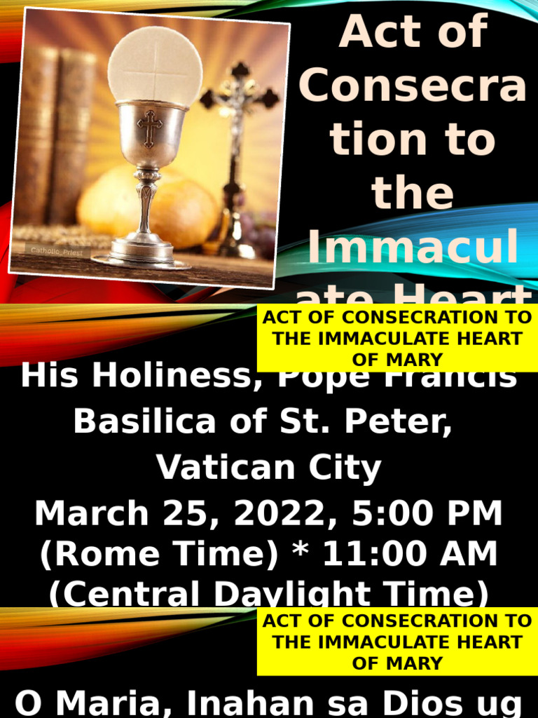 Act of Consecration To The Immaculate Heart of Mary | PDF