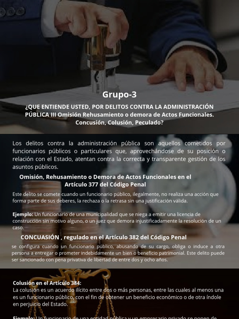 ¿Que Entiende Usted, Por Delitos Contra La Administración Pública III ...