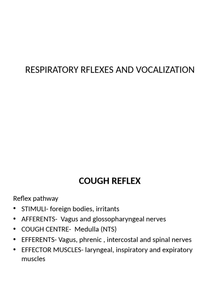 Respiratory Rflexes and Vocalization-1 | PDF | Larynx | Respiratory System