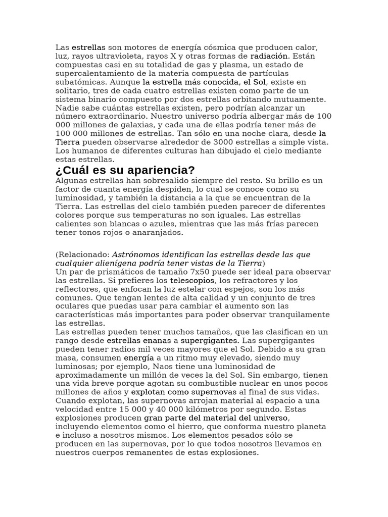 Las Estrellas | PDF | Estrellas | Supernova