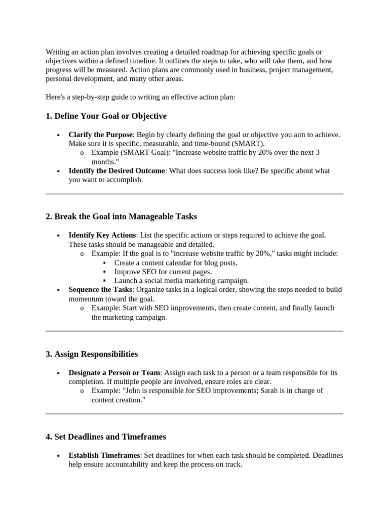 Here's A Step-By-Step Guide To Writing An Effective Action Plan | PDF ...