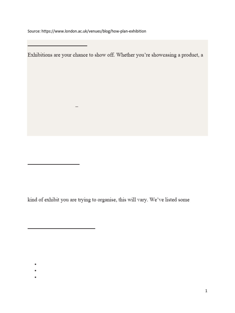 How To Plan Exhibition Pdf Brand Marketing