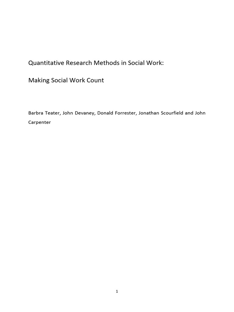 Quantitative Research in Social Work | PDF | Statistics | Sampling ...