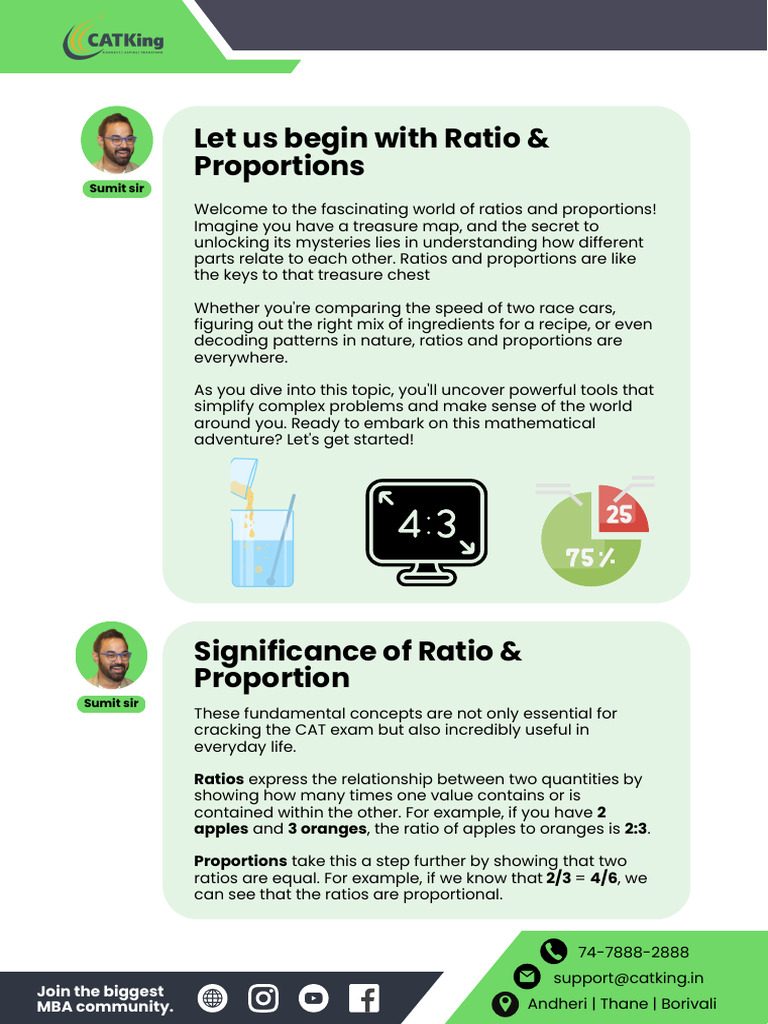 Mastering Ratios and Proportions for CAT | PDF | Ratio | Mathematics