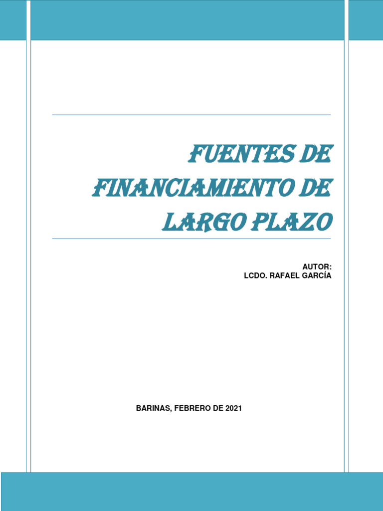 Fuentes de Financiamiento a Largo Plazo | PDF | Compartir (Finanzas ...
