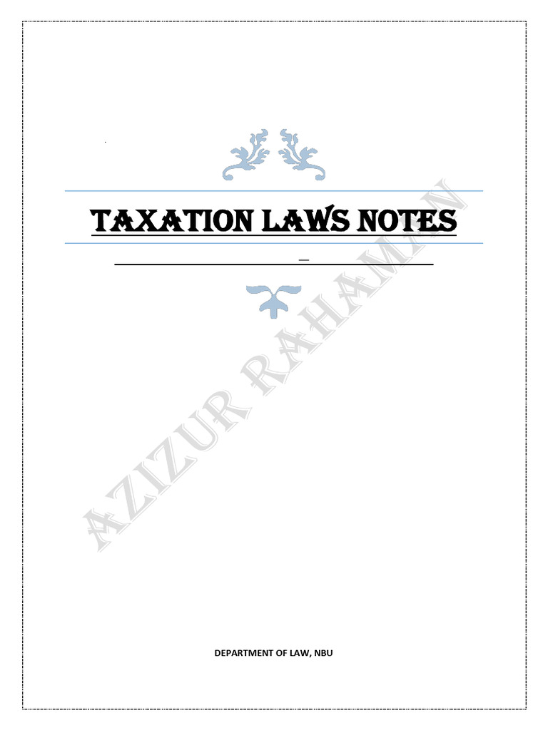 Income Tax Final Notes | PDF | Taxes | Value Added Tax