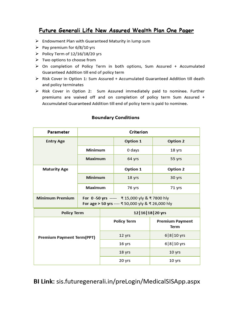 Future Generali Wealth Plan Overview | PDF | Business | Finance & Money ...