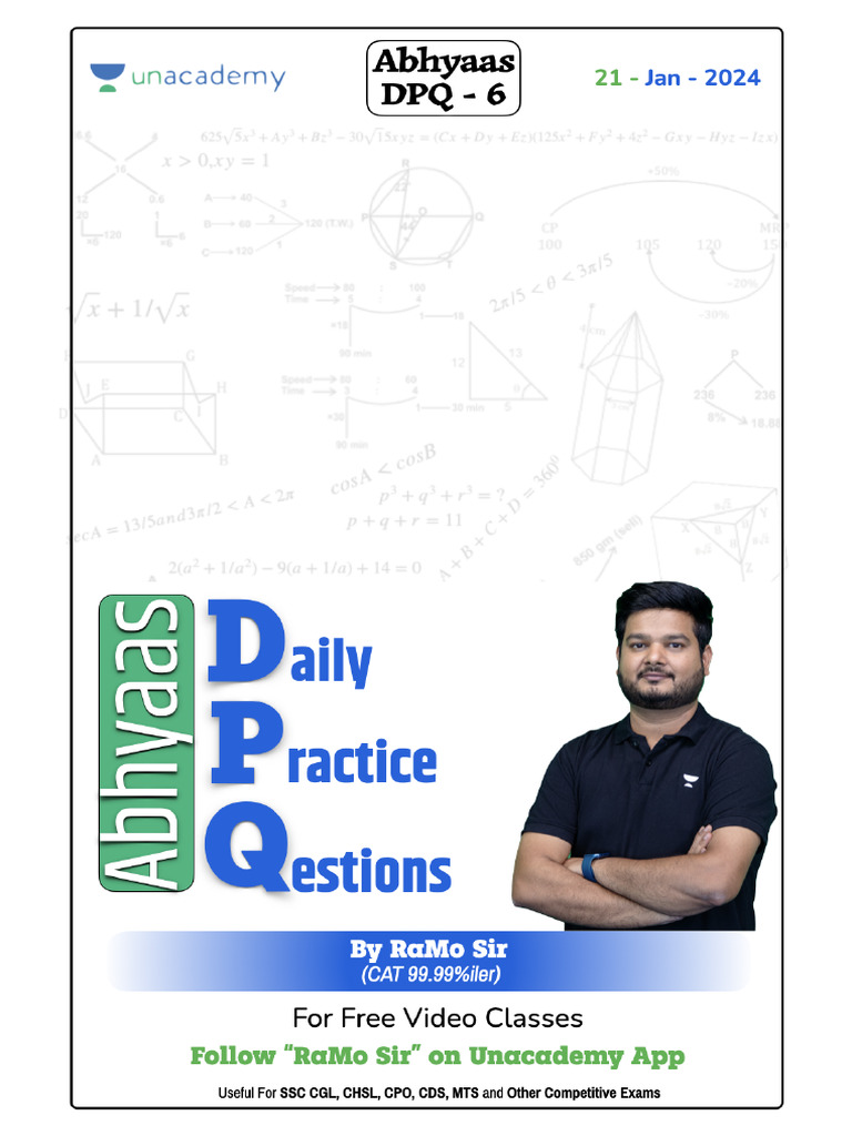SSC Maths Practice Questions DPQ-6 | PDF | Physical Quantities | Geometry
