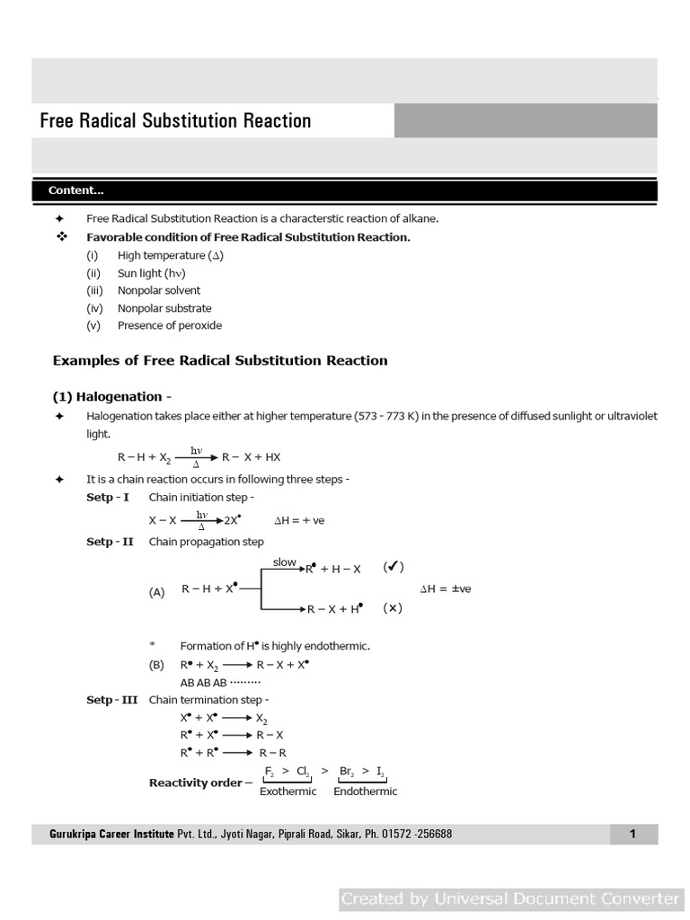 (English) FSR PACKAGE NOTES | PDF | Chlorine | Radical (Chemistry)