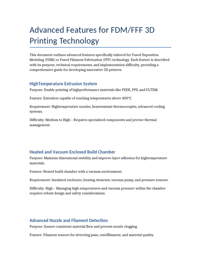 FDM FFF Advanced Features | PDF | Secondary Sector Of The Economy