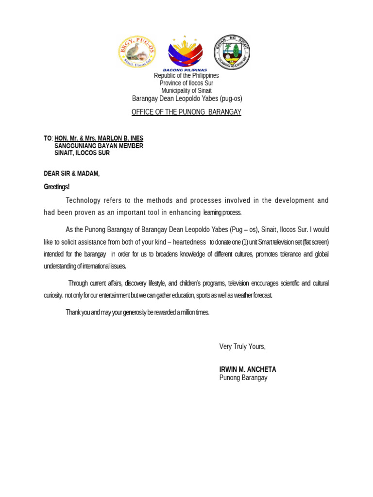 Request for Smart TV Donation | PDF
