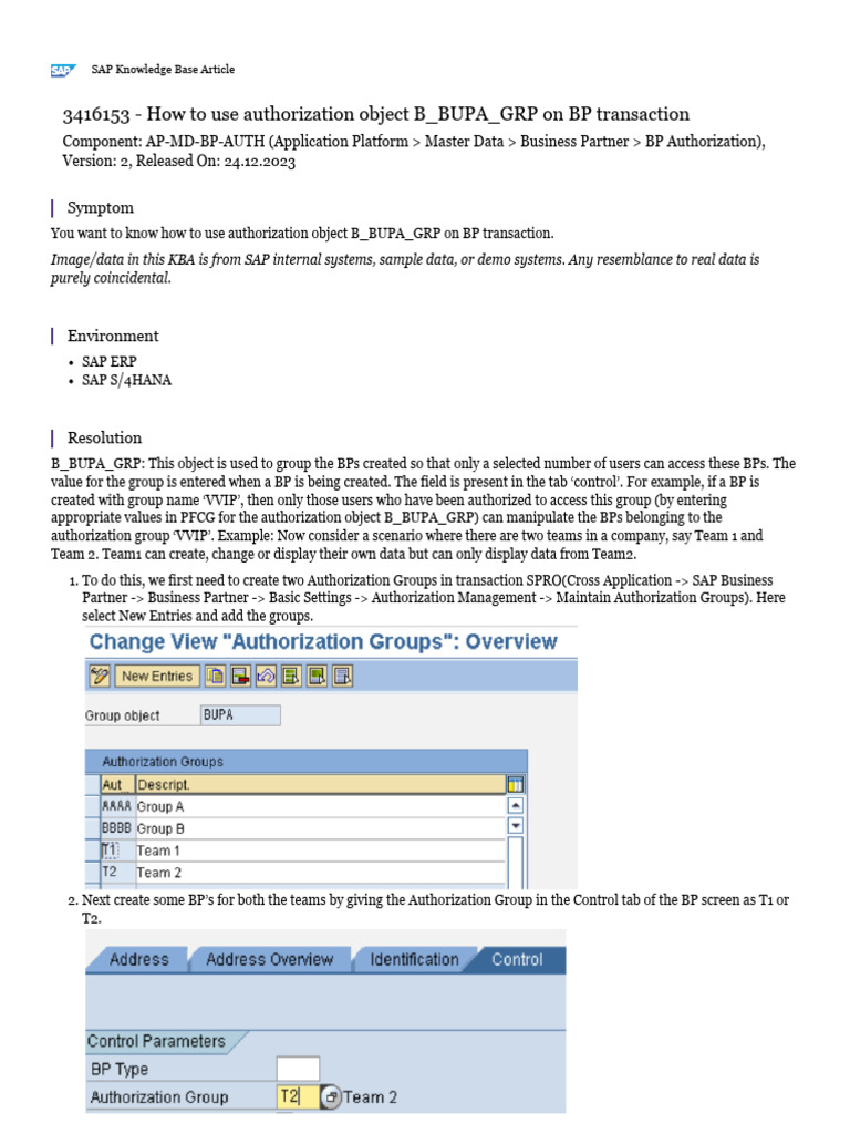Using B_BUPA_GRP for BP Transactions | PDF | Computing | Software