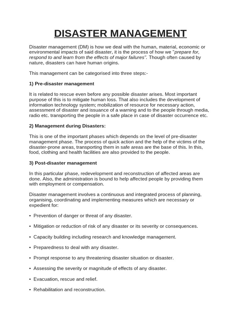 Disaster Management | PDF | Emergency Management | Flood